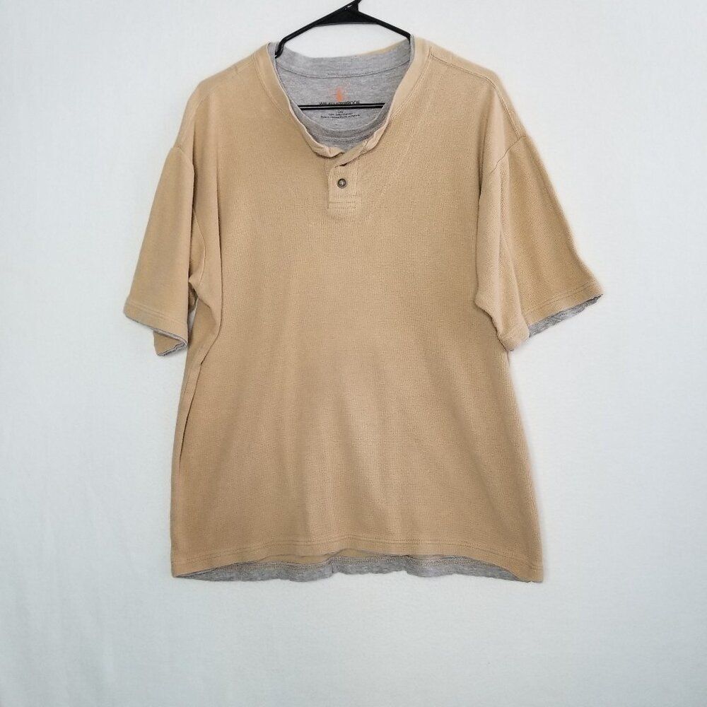 ❤️3/$15 Weatherproof Tan Cotton Shirt Large